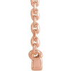 14 Karat Rose Gold .07 Carat Diamond French Set Bar 16 inch Necklace