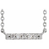 14K White .07 Carat Natural Diamond French-Set Bar 18 inch Necklace