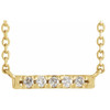 14 Karat Yellow Gold .07 Carat Natural Diamond French-Set Bar 16 inch Necklace