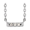 14K White .03 Carat Natural Diamond French-Set Bar 18 inch Necklace