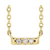 14 Karat Yellow Gold .03 Carat Natural Diamond French-Set Bar 18 inch Necklace