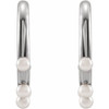 14 Karat White Gold Cultured Seed Pearl Hoop Earrings