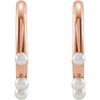 14 Karat Rose Gold Cultured Seed Pearl Hoop Earrings