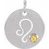 Platinum Citrine Leo Zodiac Pendant