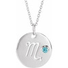 Platinum  Blue Zircon Scorpio Zodiac 16 inch Necklace