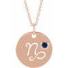 14 Karat Rose Gold Blue Sapphire Capricorn Zodiac 16 inch Necklace