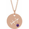 14 Karat Rose Gold Natural Amethyst Sagittarius Zodiac 16 inch Necklace