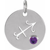 Platinum Amethyst Sagittarius Zodiac Pendant