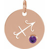 14 Karat Rose Gold Amethyst Sagittarius Zodiac Pendant
