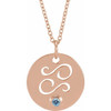 14 Karat Rose Gold Aquamarine Gem Cancer Zodiac 16 inch Necklace