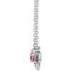 Platinum Natural Pink Sapphire Bee 16 inch Necklace