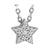 Platinum .04 Carat Natural Diamond Star 16 inch Necklace