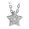 14K White .04 Carat Natural Diamond Star 16 inch Necklace