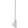 Platinum Cultured White Akoya Pearl Bee 16 inch Necklace