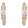 14 Karat Rose Gold Cultured Seed Pearl and Ethiopian Opal Huggie Earrings