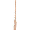 14 Karat Rose Gold 0.16 Carat Diamond V 16 inch Necklace