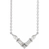 Sterling Silver 0.16 Carat Natural Diamond V 18 inch Necklace
