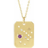 14 Karat Yellow Gold Amethyst and .0075 Carat Diamond Sagittarius Zodiac Constellation 16 inch Necklace