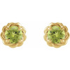 14 Karat Yellow Gold 5 mm Natural Peridot Claw Prong Rope Earrings