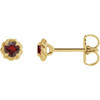 14 Karat Yellow Gold 5 mm Natural Mozambique Garnet Claw Prong Rope Earrings