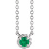 Platinum 4 mm Lab Grown Emerald Claw-Prong Rope 18 inch Necklace