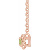 14 Karat Rose Gold 5 mm Peridot Claw Prong Rope 18 inch Necklace