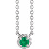 Platinum 5 mm Lab Grown Emerald Claw-Prong Rope 18 inch Necklace