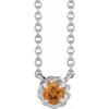 Platinum 5 mm Citrine Claw Prong Rope 18 inch Necklace