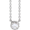Platinum 0.10 Carat Natural Diamond Claw-Prong Rope 18 inch Necklace