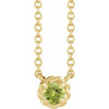 14 Karat Yellow Gold 3 mm Peridot Claw Prong Rope 18 inch Necklace