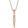 14 Karat Rose Gold 0.10 Carat Diamond Spike 16 inch Necklace