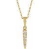 14 Karat Yellow Gold 0.10 Carat Natural Diamond Spike 16 inch Necklace
