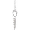 Platinum 0.10 Carat Natural Diamond Spike 16 inch Necklace