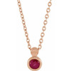 14 Karat Rose Gold Ruby Screw 16 inch Necklace