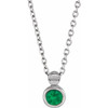 Platinum Natural Emerald Screw 16 inch Necklace