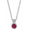 14 Karat White Gold Natural Ruby Screw 16 inch Necklace