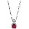 Platinum Natural Ruby Screw 16 inch Necklace