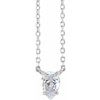 Platinum 0.33 Carat Natural Diamond Solitaire 16 inch Necklace