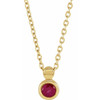 14 Karat Yellow Gold Natural Ruby Screw 16 inch Necklace