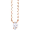 14 Karat Rose Gold 0.20 Carat Diamond Solitaire 16 inch Necklace