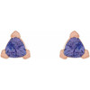 14 Karat Rose Gold 4 mm Trillion Natural Tanzanite V Prong Earrings