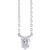 14K White 0.33 Carat Natural Diamond Solitaire 16 inch Necklace