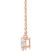 14 Karat Rose Gold 0.33  Carat Diamond Solitaire 16 inch Necklace