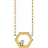 14 Karat Yellow Gold .06 Carat Natural Diamond Honeycomb 16 inch Necklace