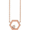 14 Karat Rose Gold .06 Carat Diamond Honeycomb 18 inch Necklace