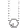 Platinum .06 Carat Natural Diamond Honeycomb 16 inch Necklace