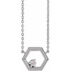 14K White .06 Carat Natural Diamond Honeycomb 18 inch Necklace