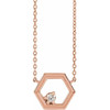 14 Karat Rose Gold .06 Carat Diamond Honeycomb 16 inch Necklace