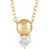 14 Karat Yellow Gold 0.10 Carat Natural Diamond Bead 16 inch Necklace