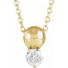 14 Karat Yellow Gold 0.16 Carat Natural Diamond Bead 16 inch Necklace